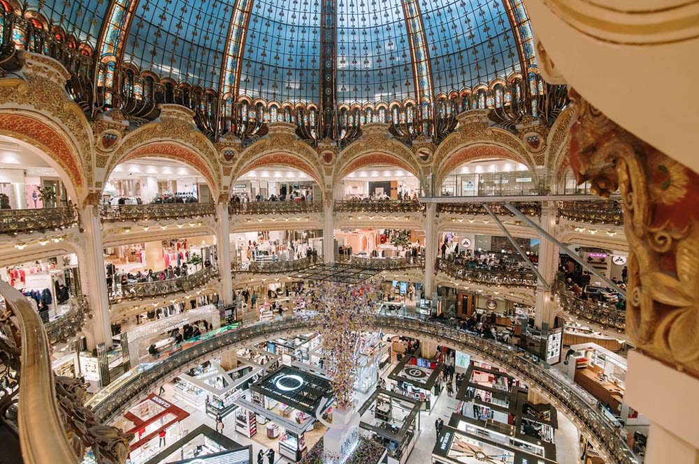 Galeries Lafayette, top thing to do in Paris on the Champs Elysées